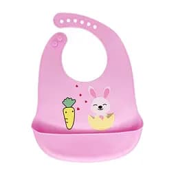 Слинявчик силіконовий "Зайчик" MGZ-0611 (Pink) з кишенею