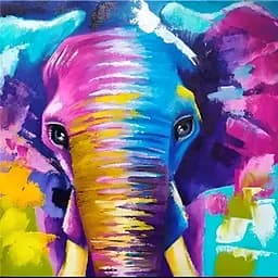 Алмазна вишивка Чарівний діамант Слон зі стразами на підрамнику 30х30 см (1678798776)