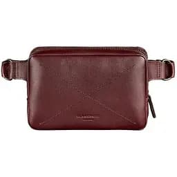 Шкіряна поясна сумка Dropbag Mini Krast бордова