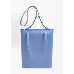 Шкіряний шоппер Nancy блакитний