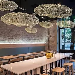 Декоративна люстра-хмаринка Led Cloud у золотому корпусі 150х85 см Арт. MJ 83-1500 GD Line F