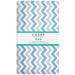 Простирадло Cosas полуторне 155х240 grey zigzag cs4, синій (ЗигГолСер_215)