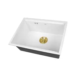 Кухонна мийка під стільницю з нержавіючої сталі біла Nett NW-5742, Білий