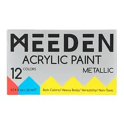 Набор акриловых красок MEEDEN Metallic 12x22 мл