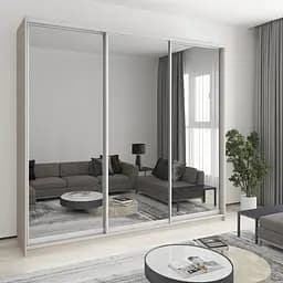 Шкаф-купе трехдверный MebelStar Комбо AL 3 Зеркала 260x45x240 см Кашемир (MBS-2210)