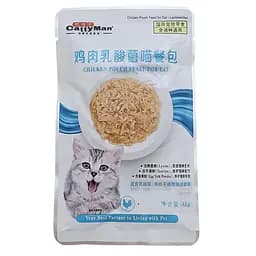 Вологий корм для котів CattyMan Lactobacillus Chicken Feast пробіотики курка в желе 45г