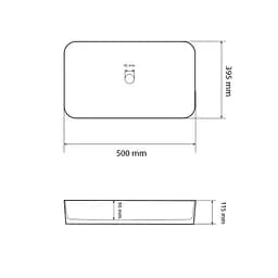 Умивальник VBI Triest M white накладний VBI-012713, Білий - мініатюра 4