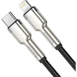 Кабель Baseus PD Type-C to Lightning Cafule Metal 20W/1m Black - мініатюра 2