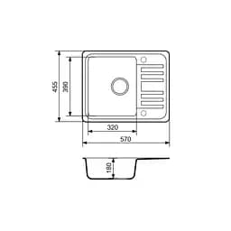 Кухонна мийка Adamant Small 570x455x180 сірий 447223, Сірий - мініатюра 2