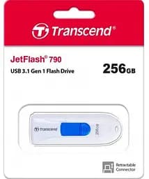 Flash Drive Transcend JetFlash 790 256GB USB 3.1 White (TS256GJF790W) (6986655) - мініатюра 3