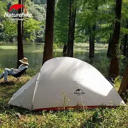 Надлегкий тримісний намет з футпринтом Naturehike Cloud Up 3 Updated NH18T030-T 20D (Темно-зелений) - мініатюра 6