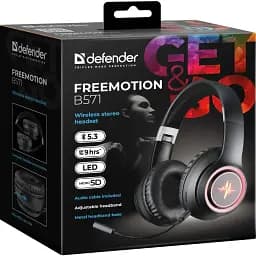 Навушники з мікрофоном Defender FreeMotion B571 Bluetooth гнучкий мікрофон LED чорні - мініатюра 5