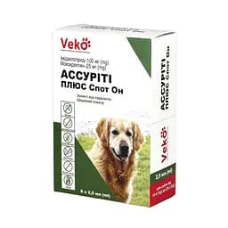 Veko Ассурити Плюс Спот Вон для собак 10-25 кг 6 х 2.5 мл пак