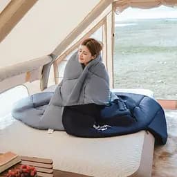 Спальник з капюшоном Naturehike Sunny Day PL02 U350 CNK2550WS028, (6°C), правий, коричнево-зелений - мініатюра 7