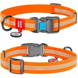 Нашийник для собак водостійкий Waudog Waterproof світловідбиваючий пластикова пряжка S Ш 15 мм