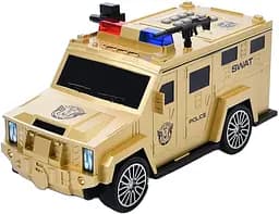 Поліцейська машина Cash Truck з кодовим замком купюропріємником і відбитком пальця Золотий