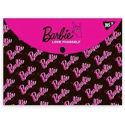 Папка-конверт Yes Barbie, A4, с кнопкой (492002)