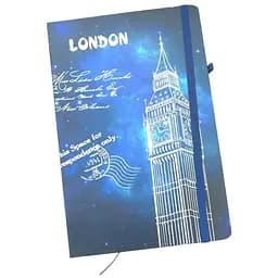 Блокнот на резинке Malevaro Blue дизайн 4 А5 13.6×20.8 см твердая обложка 80 листов (762343ML-4)