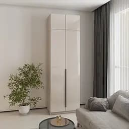 Шафа 2-дверна з антресоллю MebelStar Оскар Gloss BL-B, блок шухляд 80x52x260 см Кашемір/Кашемір (MBS-5371)