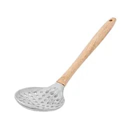 Шумівка силіконова під мармур з дерев'яною ручкою 33.5 см, Kitchen Master Бежевий 86312