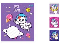 Тетради ученические 12 листов клетка. 1В Space friends, 25 шт. в упаковке