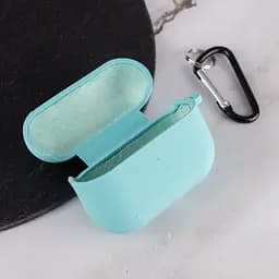 Силіконовий футляр з мікрофіброю для навушників Airpods Pro 2 / Pro Бірюзовий / Marine Green - мініатюра 3
