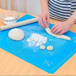 Килимок силіконовий Kamille для розкачування тіста 50*39 см Синій - мініатюра 4