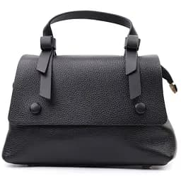 Люксова сумка для жінок з короткою ручкою з натуральної шкіри Vintage 22670 чорна - мініатюра 5