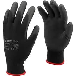 Рукавички робочі Yato нейлонові розмір 8 чорні (YT-74728)