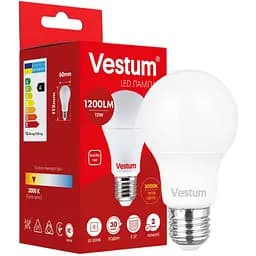 Светодиодная лампа Vestum A60 12W 3000K 220V E27 1-VS-1104