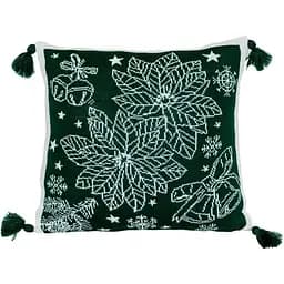 Наволочка в'язана Прованс Різдвяник 45х45 см зелена (30170)