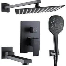 Душова система Globus Lux Smart GLM-305N-BB вбудована на три споживача,поворот. вилив,Чорний мат, Чорний матовий