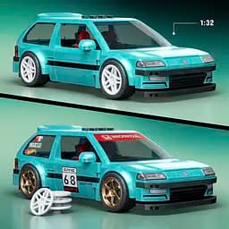 Колекційна машинка-конструктор Hot Wheels Mattel Brick Shop Speed Honda Custom 90 Civic EF (JHF62) - мініатюра 2
