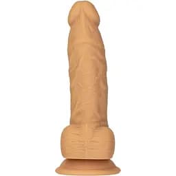 Фалоімітатор Addiction Dual Density Silicone Dildo Caramel 8″, присоска, діаметр 4,3 см, вібропуля