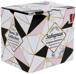 Кружка-заварник "Рожевий зигзаг", з металевим ситом Bona 380 мл kuh0009815 - мініатюра 3