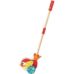 Деревянная каталка Hape Птичка с музыкой (E0353)