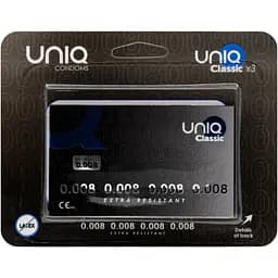 Упаковка презервативів Uniq Classic 0.008 мм ультратонкі для максимального комфорту 3 шт.