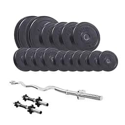 Набор Elitum Titan со штангой (W-образная) и гантелями 66 кг