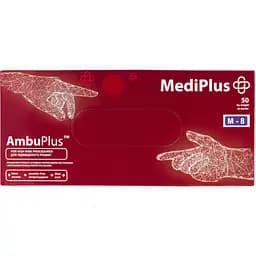 Рукавички латексні MediPlus AmbuPlus нестерильні неприпудрені розмір M 50 шт. сині