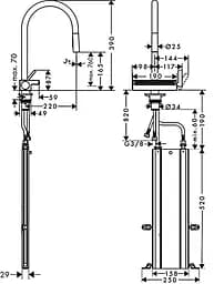 Змішувач Hansgrohe Aquno Select M81 170 3jet кухонний з витяжним виливом Sbox 73831000 Хром - мініатюра 2