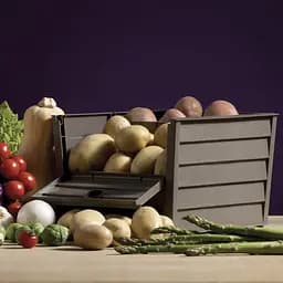 Контейнер для зберігання овочів SCORTA BOX, 23,5x28x20h, 9л сіро-бежевий - мініатюра 5