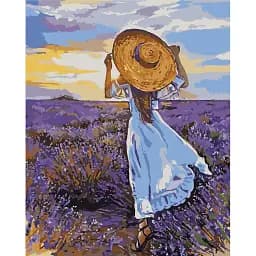 Картина по номерам Santi Девушка в лаванде 40х50 см