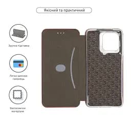 Чехол-книжка для Motorola G86 5G, G-Case, бордовый, кожаный чехол-книжка из экокожи (PU) и TPU, с магнитом, с подставкой и вместительным кардхолдером, противоударный, защита всего корпуса, ArmorStandart (ARM86941) - мініатюра 3