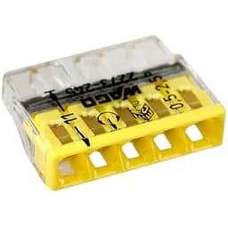 Клемма Brille Wago Compact для распределительных коробок 5х2.5 прозрачная/желтая с пастой 2273-245