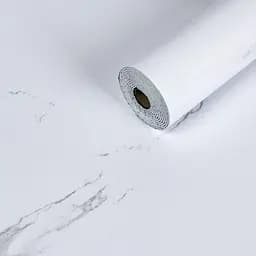 Самоклеящаяся виниловая плитка Sticker Wall в рулоне 600х3000х2мм Белый воздушный мрамор Глянец SW-00001287