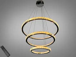 LED люстра кільця Diasha 66081/800+600+400CH хром 77 см 185W з пультом 20-30 кв.м.