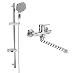 Змішувач для ванни PRAHA new + душовий гарнітур NETKA (35030 new+9014003) хром Imprese SET20220123 Хром