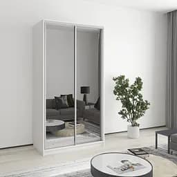 Шафа-купе дводверна MebelStar Стандарт AL 2 Дзеркала 110x60x210 см Аляска білий (MBS-2514)