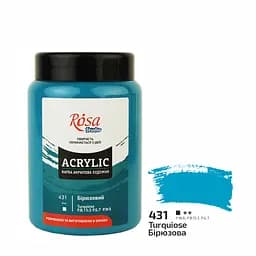 Краска акриловая Бирюзовая (431) 400 мл Rosa Studio