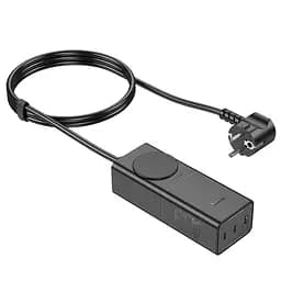 Мережевий зарядний пристрій подовжувач Hoco NS4 USB/2 Type-C PD 65W чорний - мініатюра 6